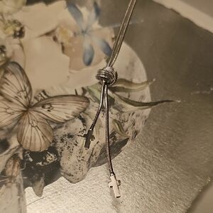 Elegant Silver Cross Pendant Necklace